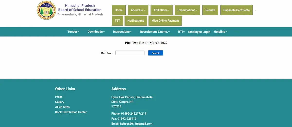 HPBOSE 12th Result 2025